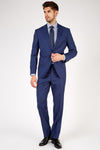 Romano Botta Semi-Slim Fit Two-Button Plain Dress Blue Italian Suit