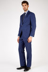 Romano Botta Semi-Slim Fit Two-Button Plain Dress Blue Italian Suit