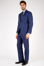 Romano Botta Semi-Slim Fit Two-Button Plain Dress Blue Italian Suit