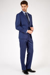 Romano Botta Semi-Slim Fit Two-Button Plain Dress Blue Italian Suit