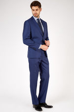 Romano Botta Semi-Slim Fit Two-Button Plain Dress Blue Italian Suit