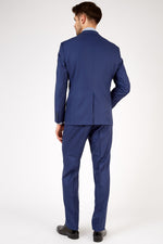 Romano Botta Semi-Slim Fit Two-Button Plain Dress Blue Italian Suit