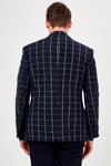 Romano Botta Navy Plaid Wool Blazer