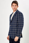 Romano Botta Navy Plaid Blazer