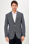 Romano Botta Navy-White Check Linen Blazer