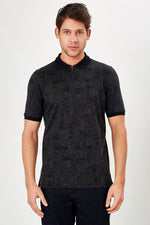 Romano Botta Short Sleeve Black Giza Cotton Polo T-shirt