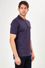 Romano Botta Short Sleeve Dark Purple Pocket Polo T-shirt