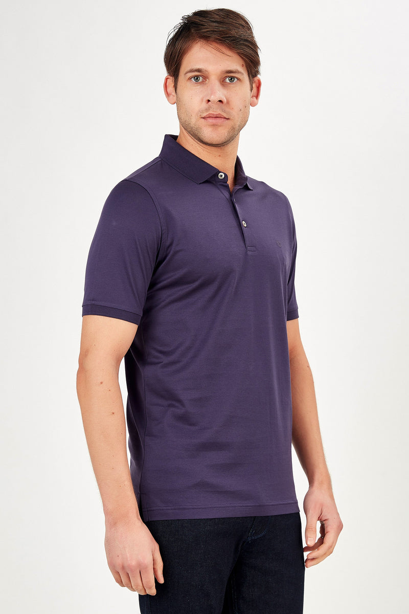 Romano Botta Short Sleeve Dark Purple Polo T-shirt