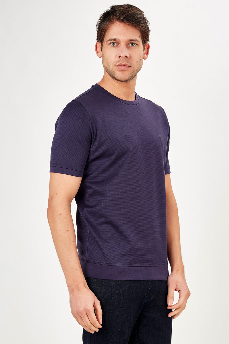 Romano Botta Short Sleeve Purple Crew Neck T-shirt