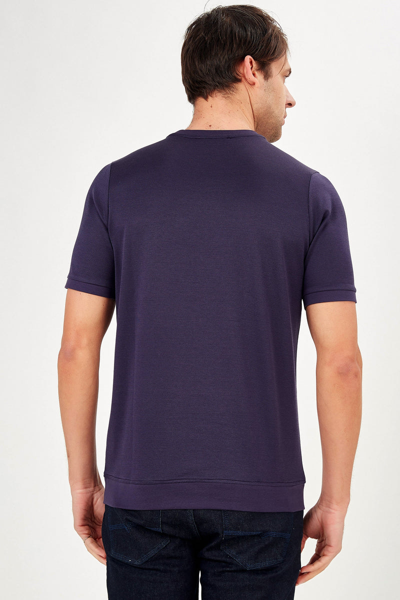 Romano Botta Short Sleeve Purple Crew Neck T-shirt