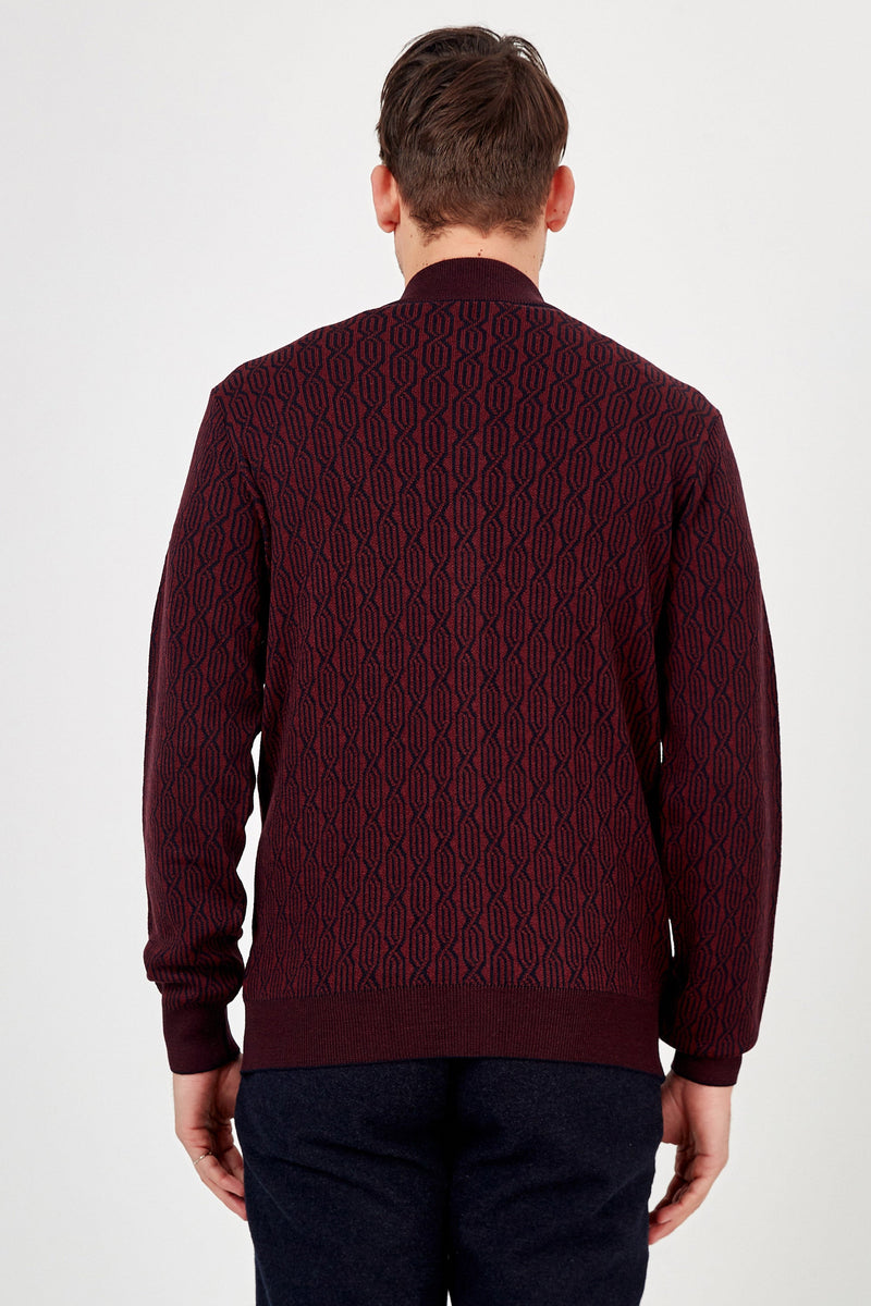 Romano Botta Bordeaux Wool Cardigan