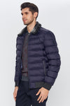 Romano Botta Navy Shearling Collar Coat