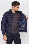 Romano Botta Navy Shearling Collar Coat