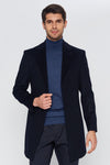 Romano Botta Navy Wool And Cashmere Blend Overcoat