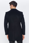 Romano Botta Black Wool And Cashmere Blend Overcoat