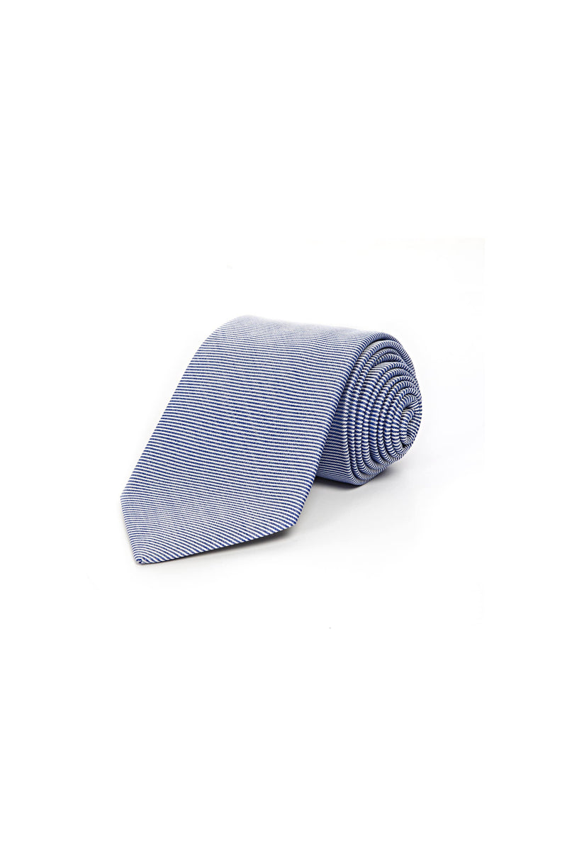 Romano Botta Light Blue-White Striped Patterned Silk Tie